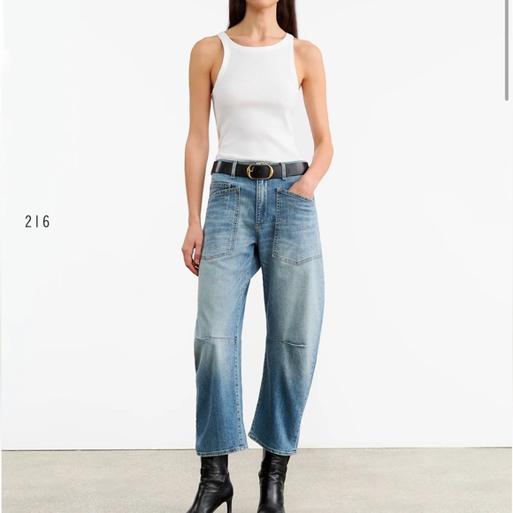 Nili Lotan Shon Mid-Rise Stretch Barrel Denim - Picture 12 of 13